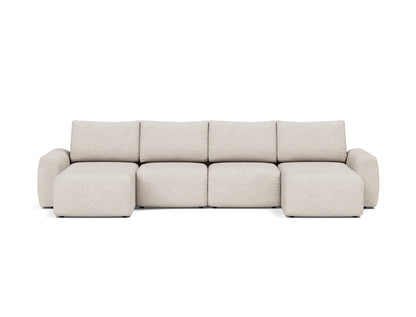 NORUM U-Shape Sofa Bed Chunky Arms 150x320CM