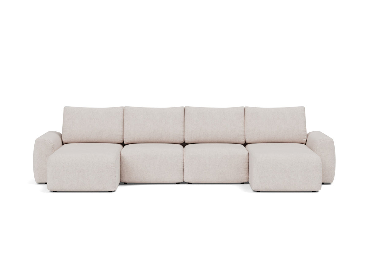 NORUM U-Shape Sofa Bed Chunky Arms 150x320CM