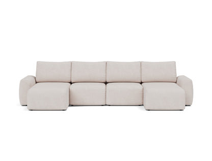 NORUM U-Shape Sofa Bed Chunky Arms 150x320CM