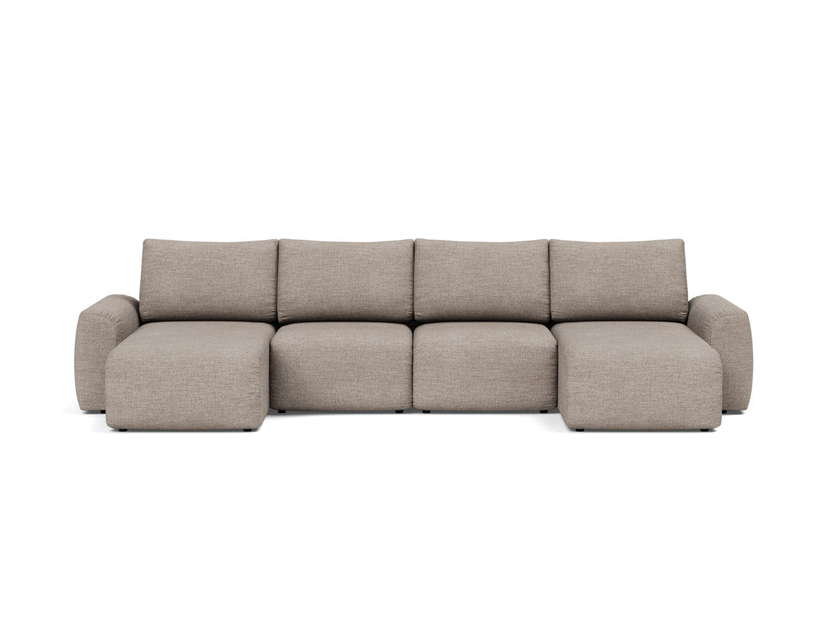 NORUM U-Shape Sofa Bed Chunky Arms 150x320CM