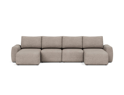NORUM U-Shape Sofa Bed Chunky Arms 150x320CM
