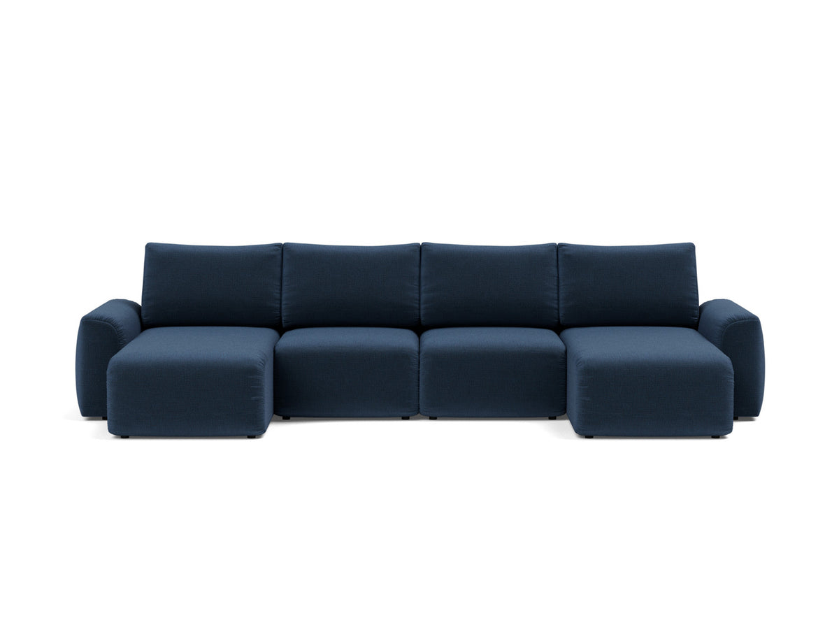 NORUM U-Shape Sofa Bed Chunky Arms 150x320CM