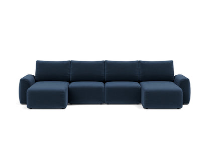 NORUM U-Shape Sofa Bed Chunky Arms 150x320CM