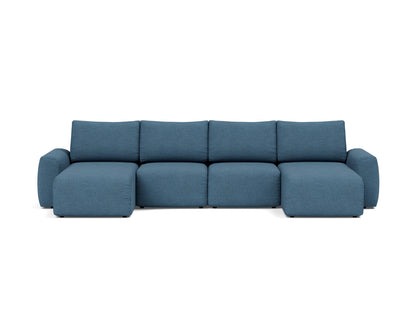 NORUM U-Shape Sofa Bed Chunky Arms 150x320CM