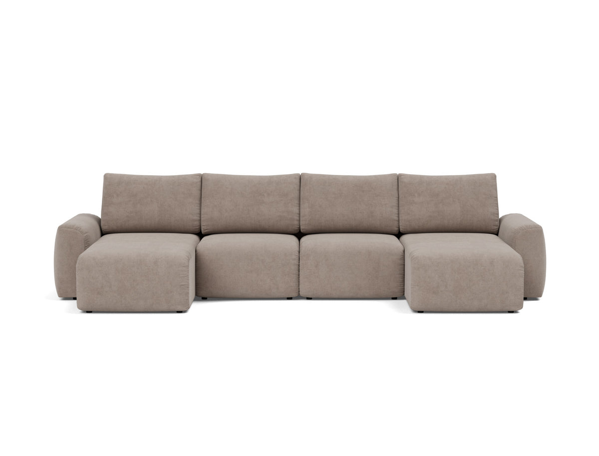 NORUM U-Shape Sofa Bed Chunky Arms 150x320CM