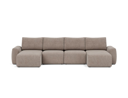NORUM U-Shape Sofa Bed Chunky Arms 150x320CM