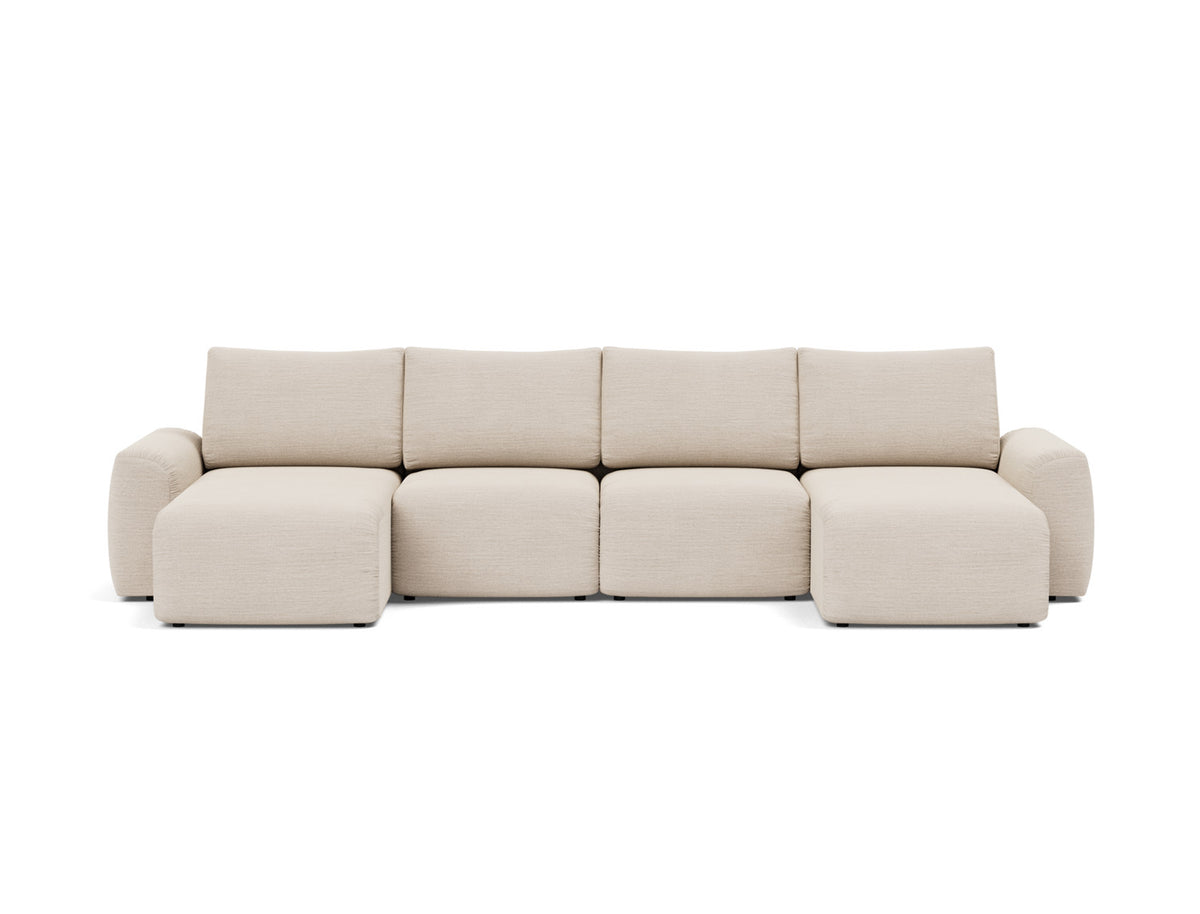 NORUM U-Shape Sofa Bed Chunky Arms 150x320CM