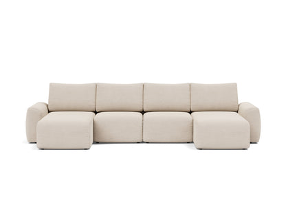 NORUM U-Shape Sofa Bed Chunky Arms 150x320CM