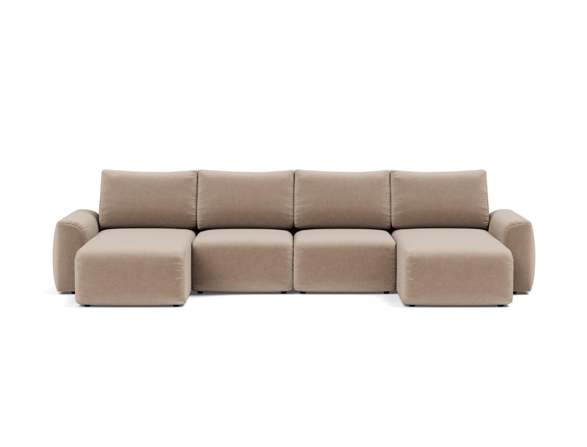 NORUM U-Shape Sofa Bed Chunky Arms 150x320CM