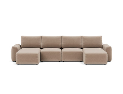NORUM U-Shape Sofa Bed Chunky Arms 150x320CM