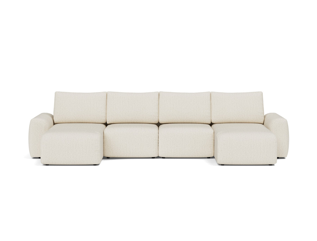 NORUM U-Shape Sofa Bed Chunky Arms 150x320CM