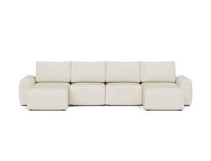 NORUM U-Shape Sofa Bed Chunky Arms 150x320CM