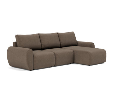 NORUM Sofa Bed with Chaise Curve Arms, 3/4 view