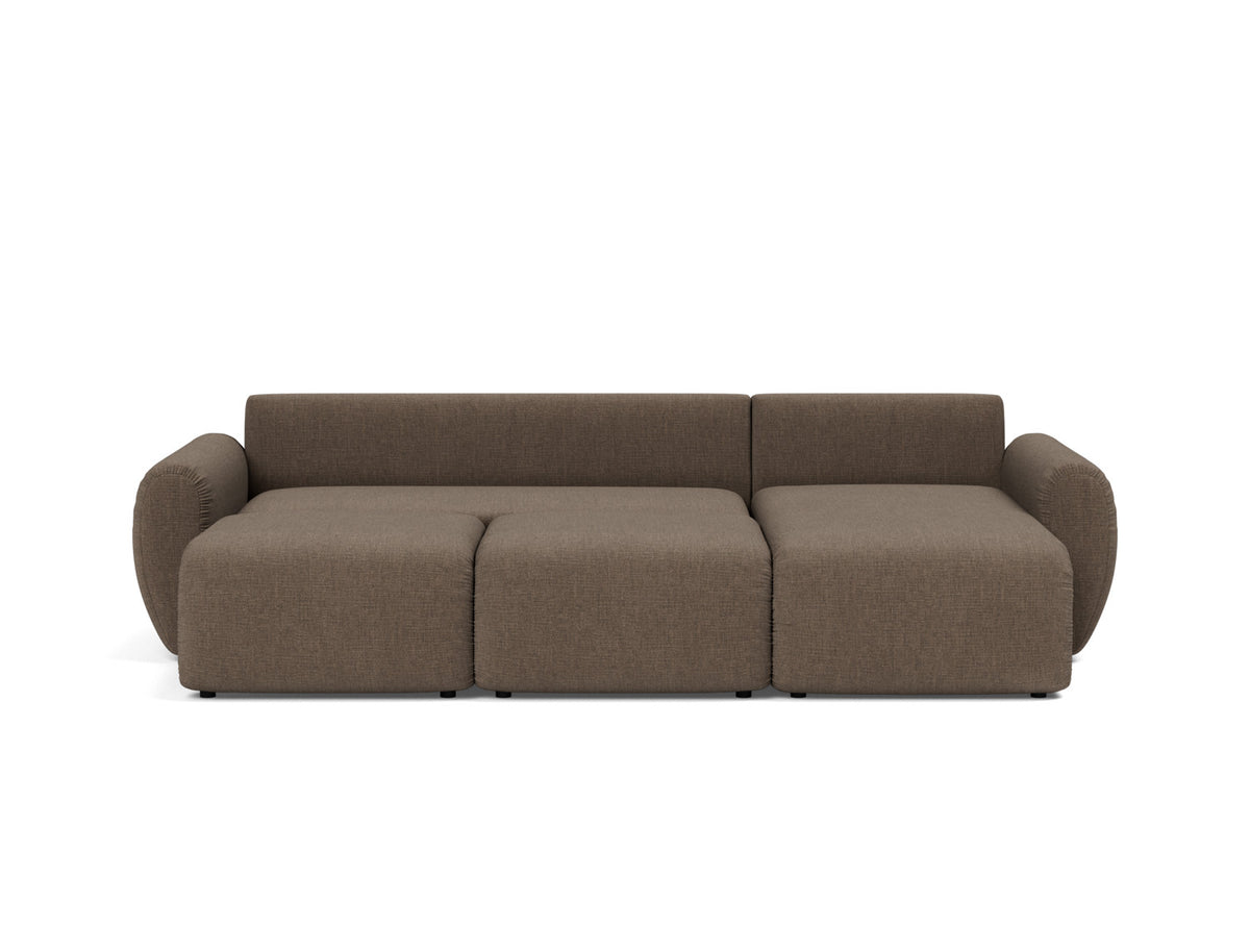 NORUM Sofa Bed with Chaise Curve Arms, bed position