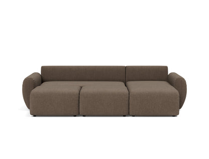 NORUM Sofa Bed with Chaise Curve Arms, bed position