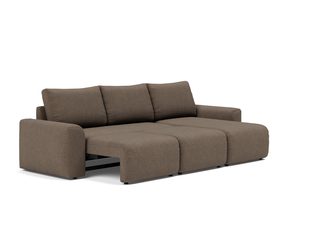 NORUM Sofa Bed with Chaise Chunky Arms, family lounger position