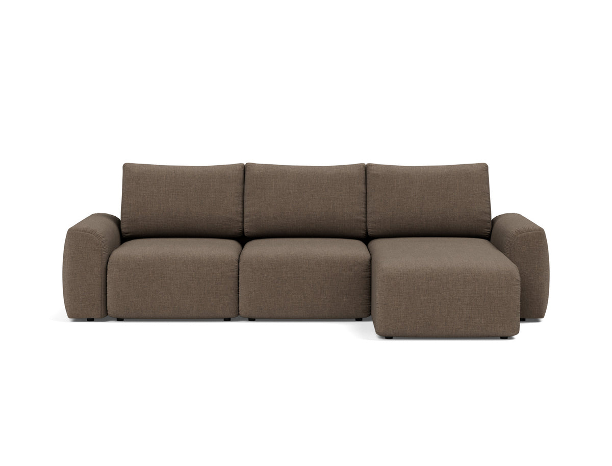 NORUM Sofa Bed with Chaise Chunky Arms, front