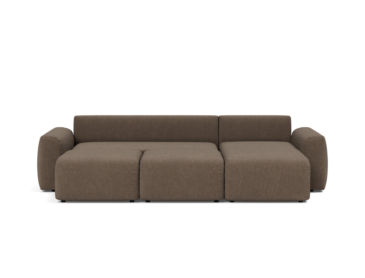 NORUM Sofa Bed with Chaise Chunky Arms, bed position