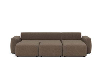 NORUM Sofa Bed with Chaise Chunky Arms, bed position