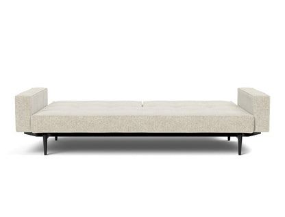 SPLITBACK Sofa Bed with Arm Rests Styletto, Black Oak, bed position