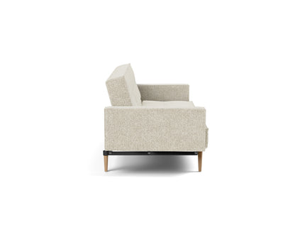 SPLITBACK Sofa Bed with Arm Rests Styletto, Light Oak, side view