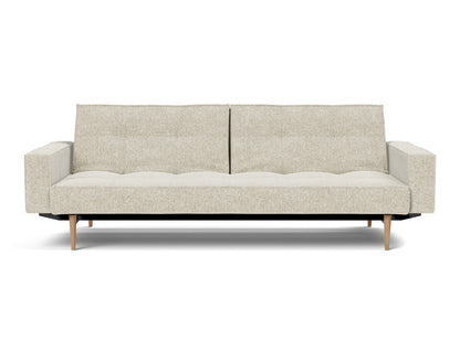 SPLITBACK Sofa Bed with Arm Rests Styletto, Light Oak, front