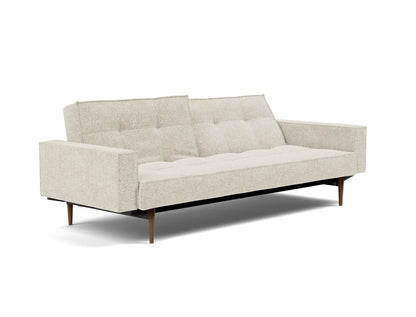 SPLITBACK Sofa Bed with Arm Rests Styletto, Dark Oak, reclined back