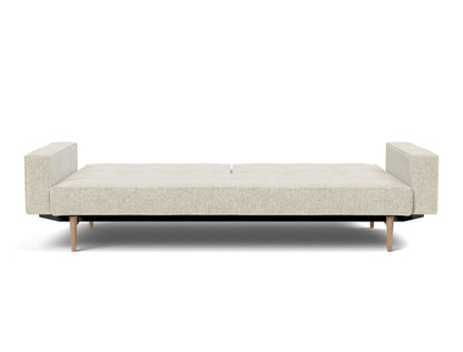 SPLITBACK Sofa Bed with Arm Rests Styletto, Light Oak, bed position
