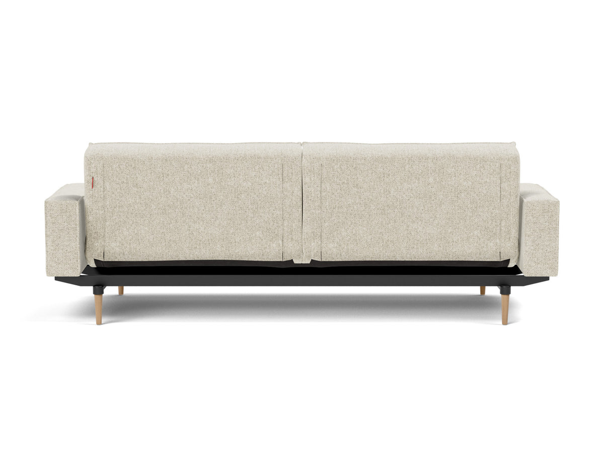 SPLITBACK Sofa Bed with Arm Rests Styletto, Light Oak, back view