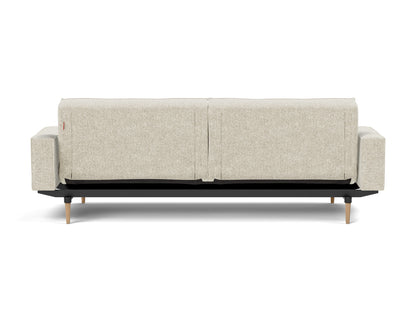 SPLITBACK Sofa Bed with Arm Rests Styletto, Light Oak, back view
