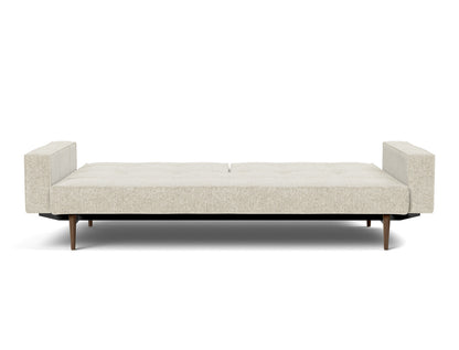 SPLITBACK Sofa Bed with Arm Rests Styletto, Dark Oak, bed position