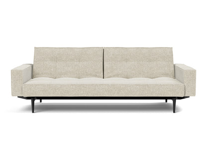 SPLITBACK Sofa Bed with Arm Rests Styletto, Black Oak, front