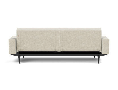SPLITBACK Sofa Bed with Arm Rests Styletto, Black Oak, back view