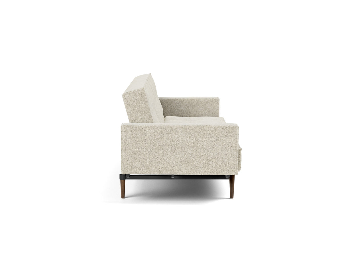 SPLITBACK Sofa Bed with Arm Rests Styletto, Dark Oak, side view