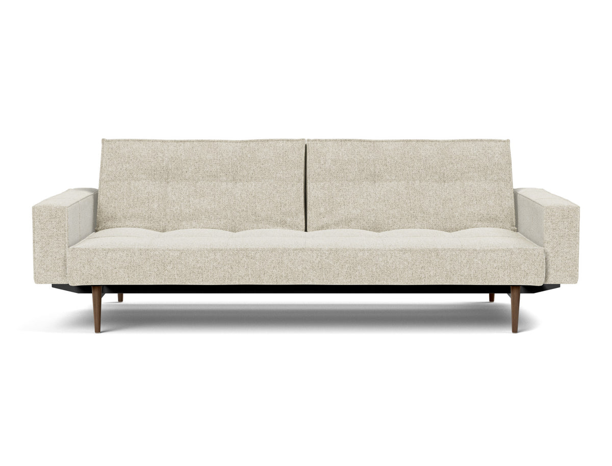 SPLITBACK Sofa Bed with Arm Rests Styletto, Dark Oak, front