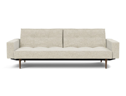 SPLITBACK Sofa Bed with Arm Rests Styletto, Dark Oak, front