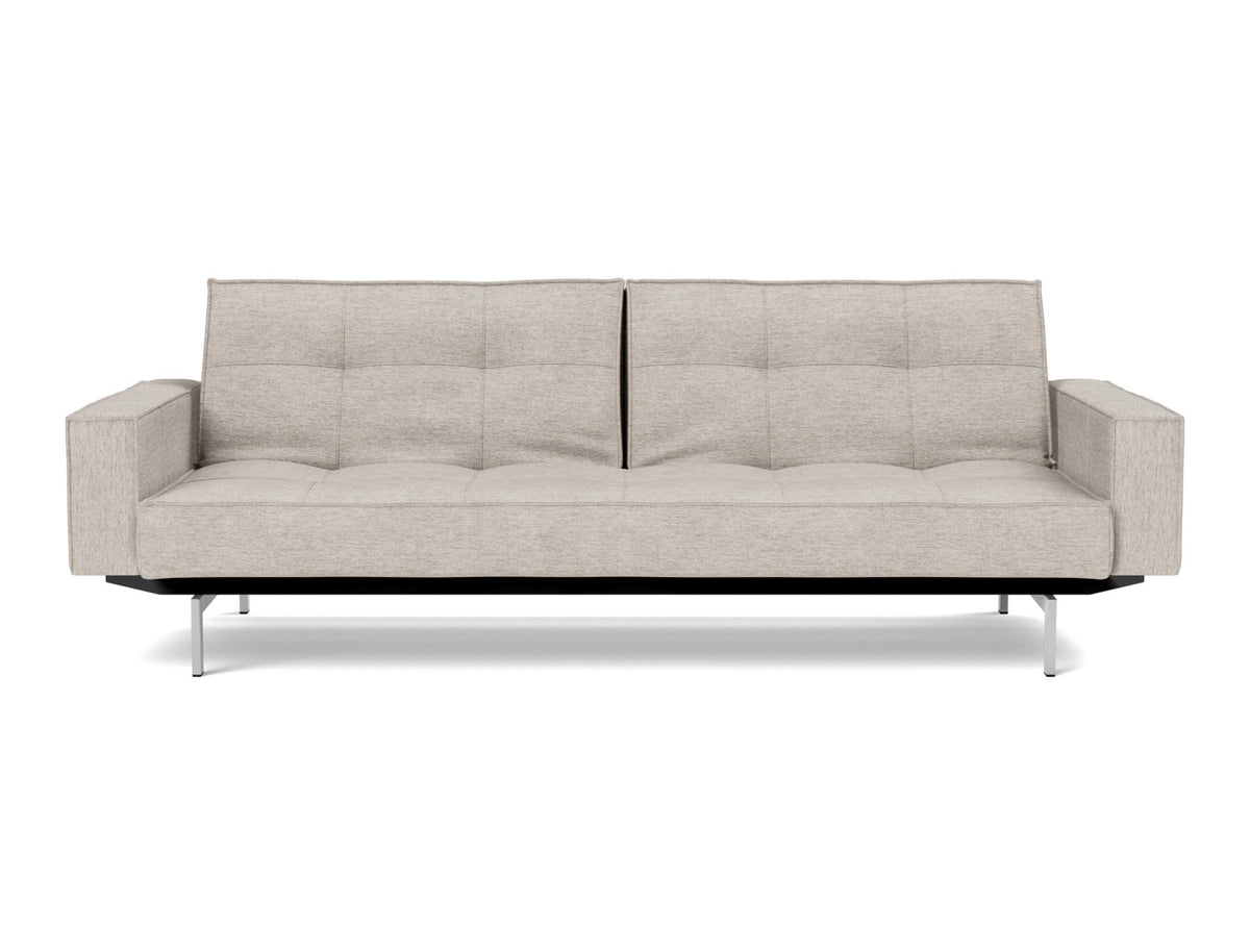 SPLITBACK Sofa Bed with Arm Rests Chrome 115x210CM