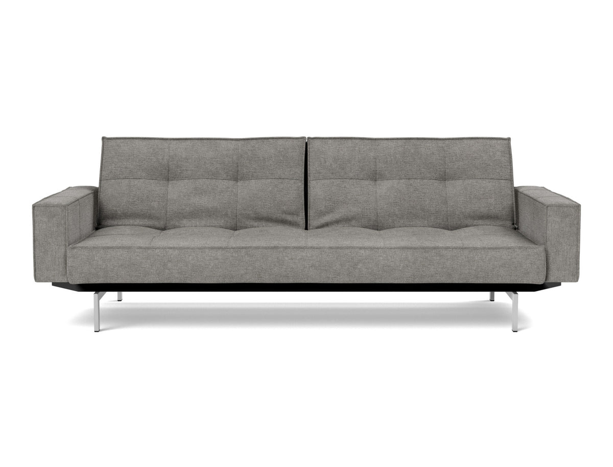 SPLITBACK Sofa Bed with Arm Rests Chrome 115x210CM