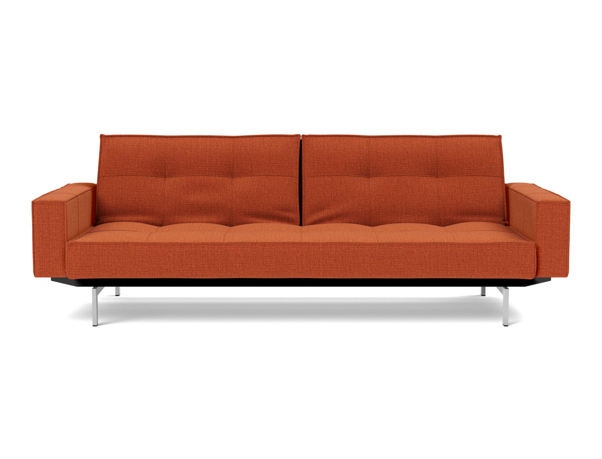 SPLITBACK Sofa Bed with Arm Rests Chrome 115x210CM