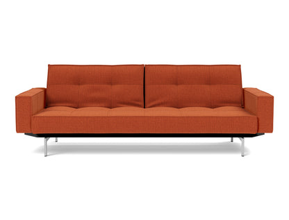 SPLITBACK Sofa Bed with Arm Rests Chrome 115x210CM