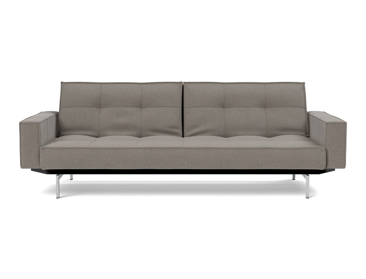 SPLITBACK Sofa Bed with Arm Rests Chrome 115x210CM