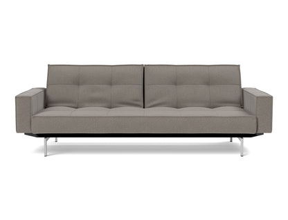 SPLITBACK Sofa Bed with Arm Rests Chrome 115x210CM
