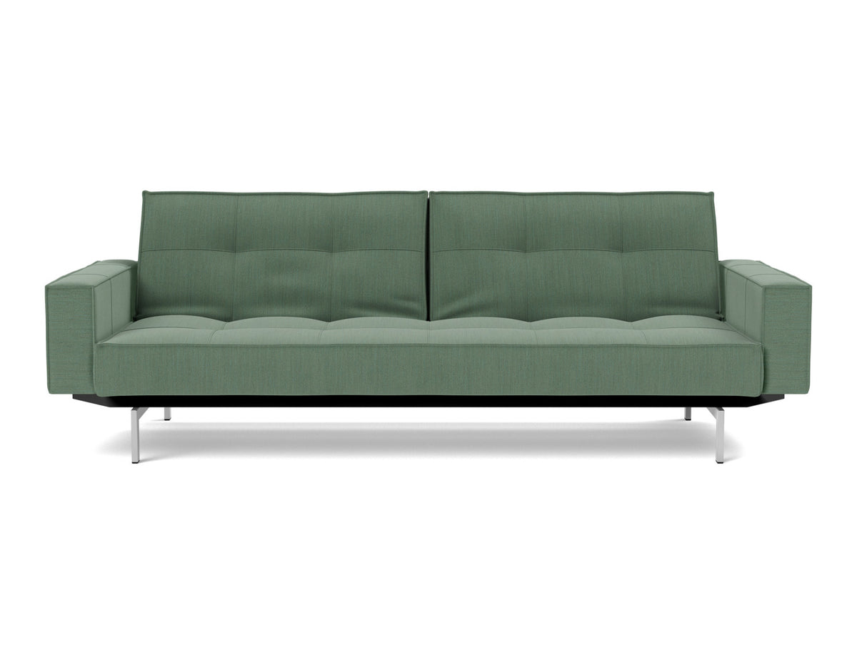 SPLITBACK Sofa Bed with Arm Rests Chrome 115x210CM