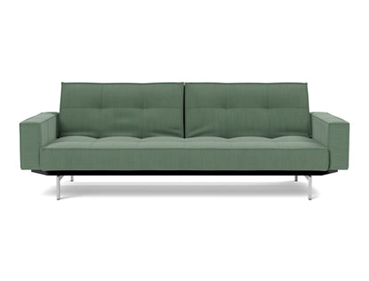 SPLITBACK Sofa Bed with Arm Rests Chrome 115x210CM