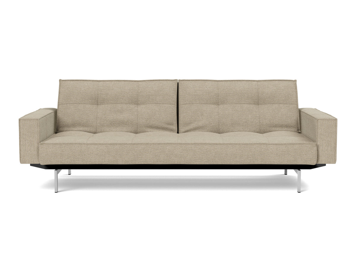 SPLITBACK Sofa Bed with Arm Rests Chrome 115x210CM