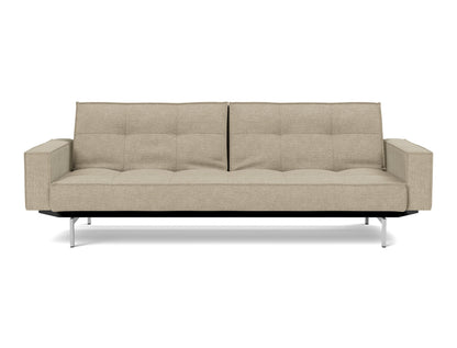 SPLITBACK Sofa Bed with Arm Rests Chrome 115x210CM