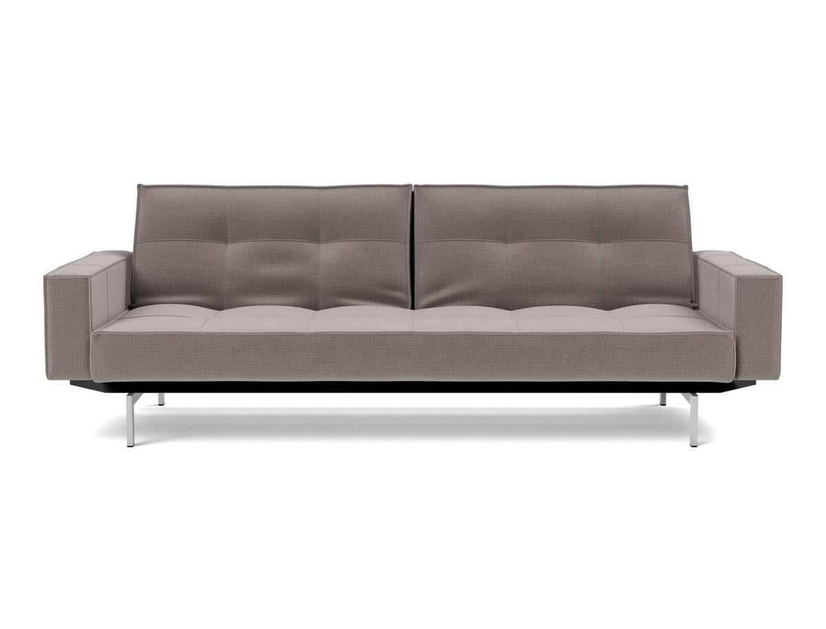 SPLITBACK Sofa Bed with Arm Rests Chrome 115x210CM