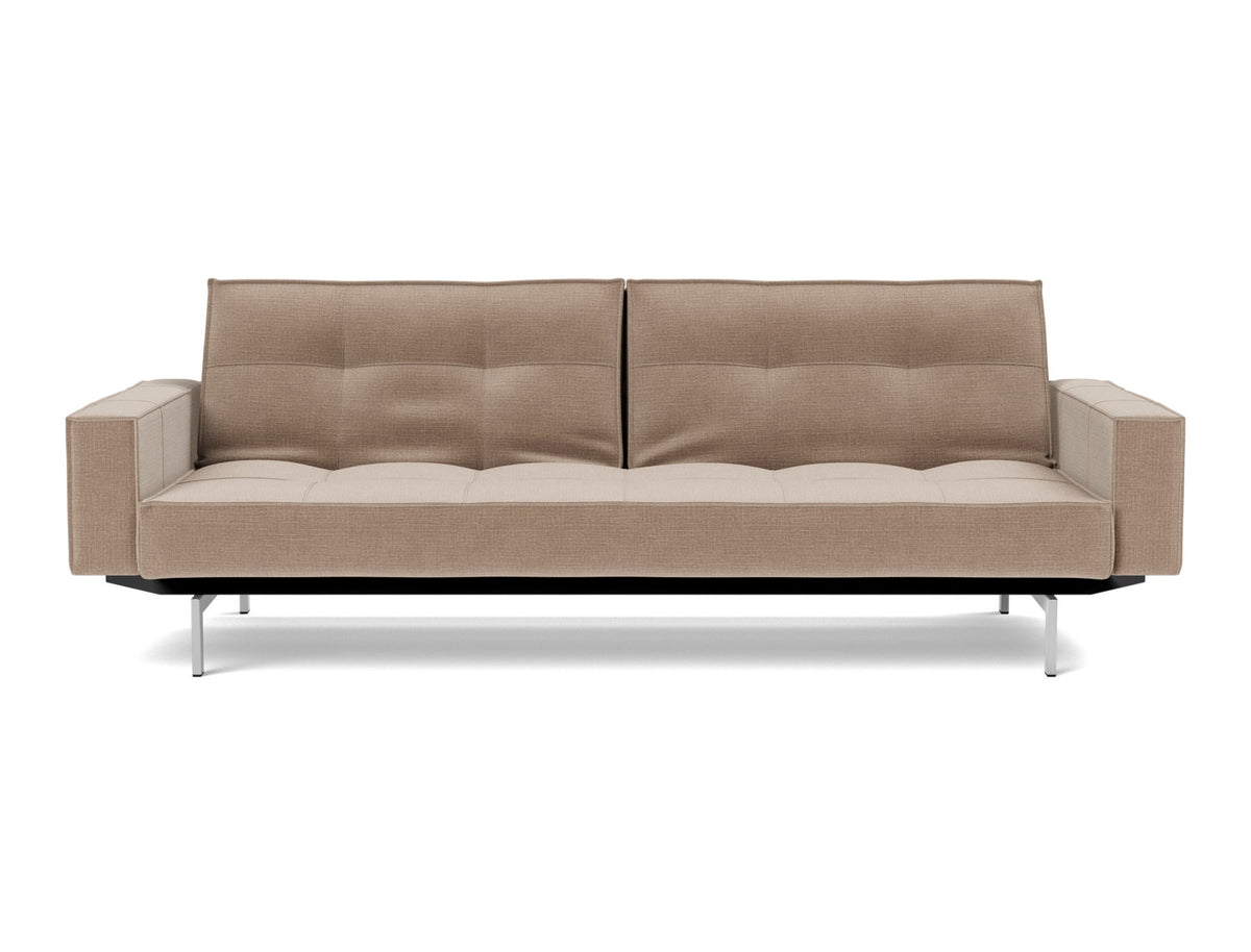 SPLITBACK Sofa Bed with Arm Rests Chrome 115x210CM