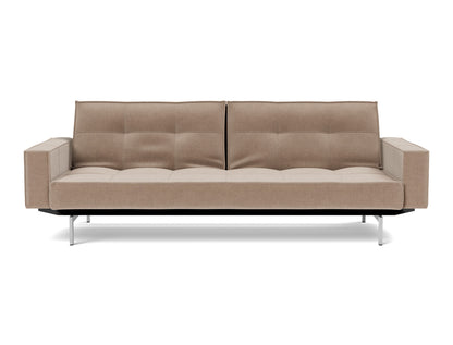 SPLITBACK Sofa Bed with Arm Rests Chrome 115x210CM