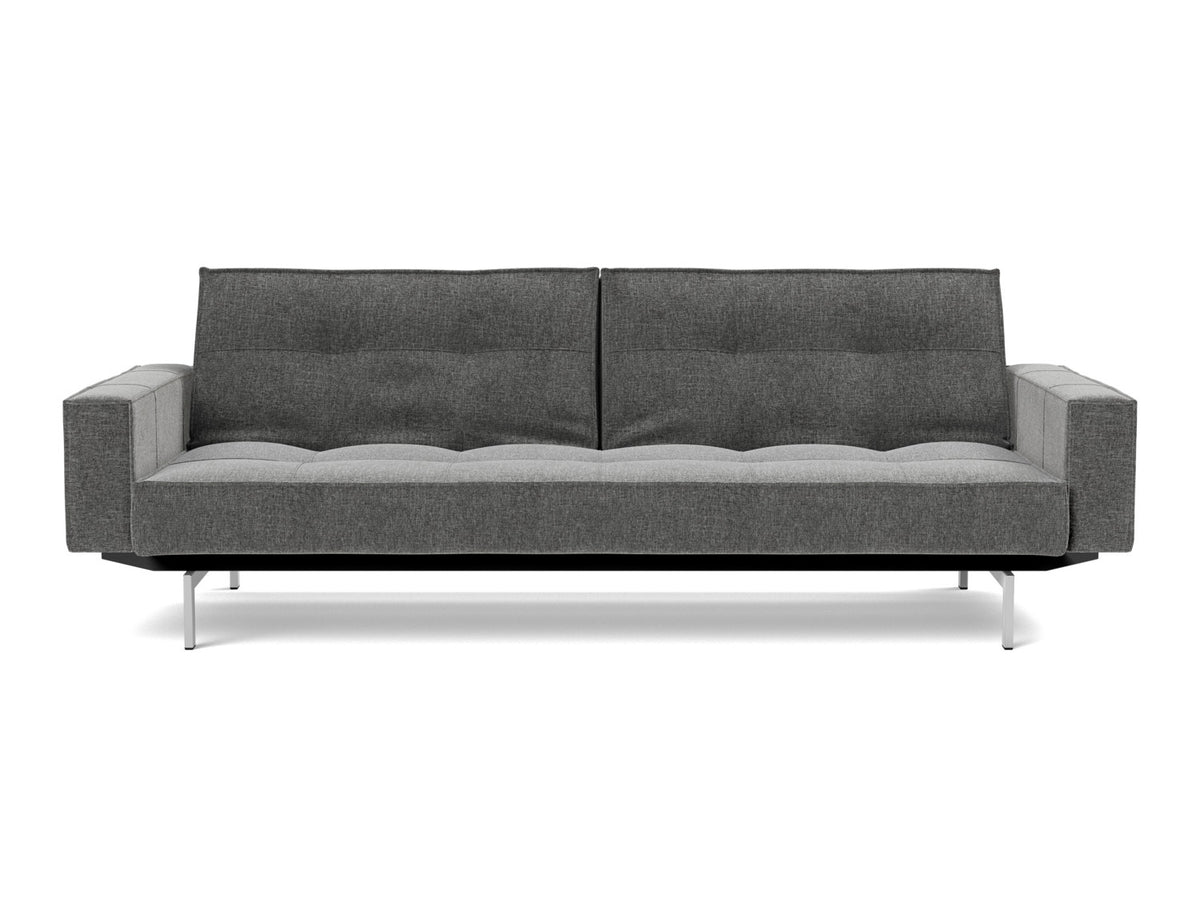 SPLITBACK Sofa Bed with Arm Rests Chrome 115x210CM